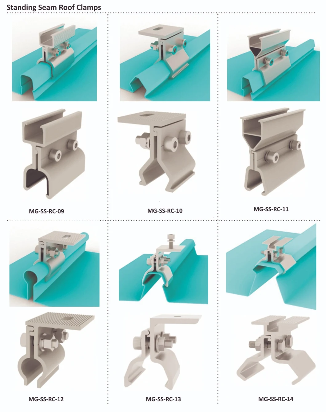 Solar Panel Metal Roof Mounting System Aluminum Standing Seam Roof Clamp