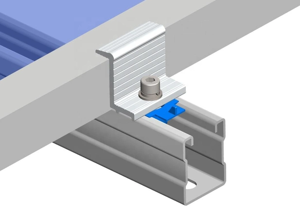 Anodized Aluminum Frame Panel Solar Midle Clamp with Grounding Pin