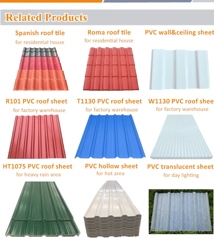 Colombia Popular Plastic Roofing Teja Plastico PVC