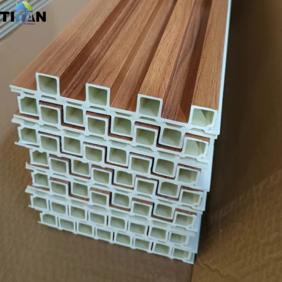 Panneau de mur de marbre de PVC de bois ondulé panneau de mur de fleur noire à haute brillance